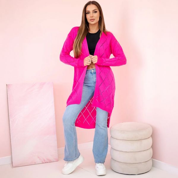 Kesi Geometric neuletakki neonpinkki