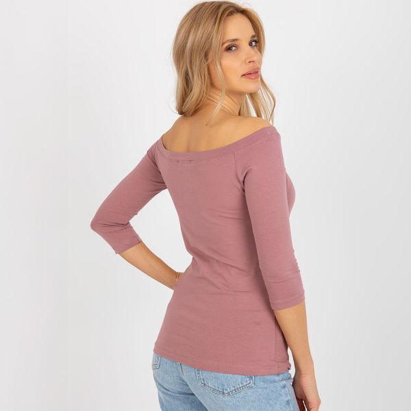 Basic Live Off Shoulder paita vanha roosa-3