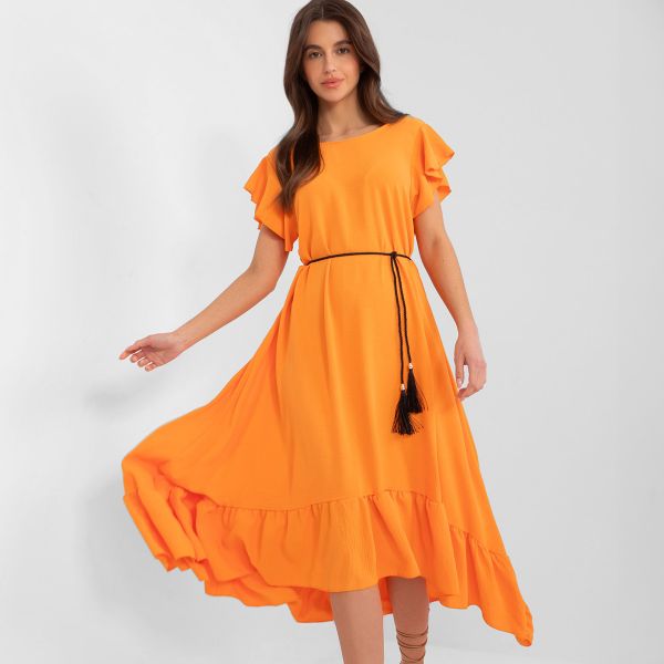 Italy Moda Alicia mekko vyöllä oranssi-3