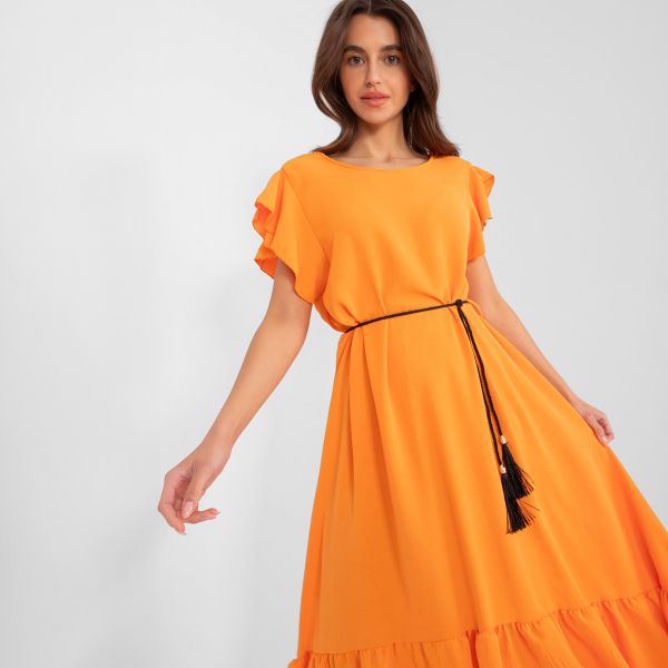 Italy Moda Alicia mekko vyöllä oranssi-5