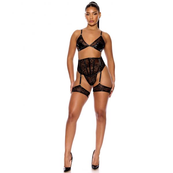 Forplay Waist Cincher alusasusetti 3 osaa musta-4