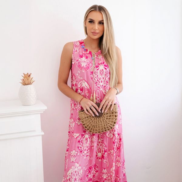 Kesi Sienna viskoosinen mekko pinkki-2