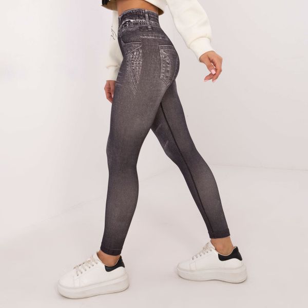 Trendy.ing Jeanslook leggingsit musta-7