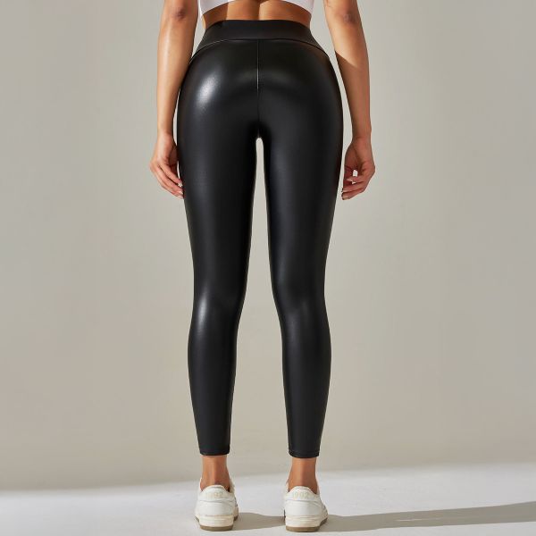 Otos Leatherlook leggingsit musta-5