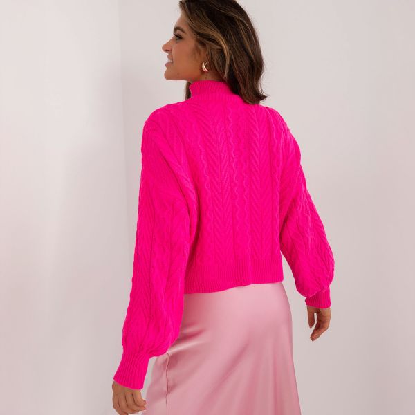 Badu Minca Crop neulepaita neonpinkki-2