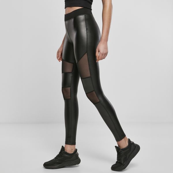 Urban Classics Tech Mesh Faux leggingsit musta-2