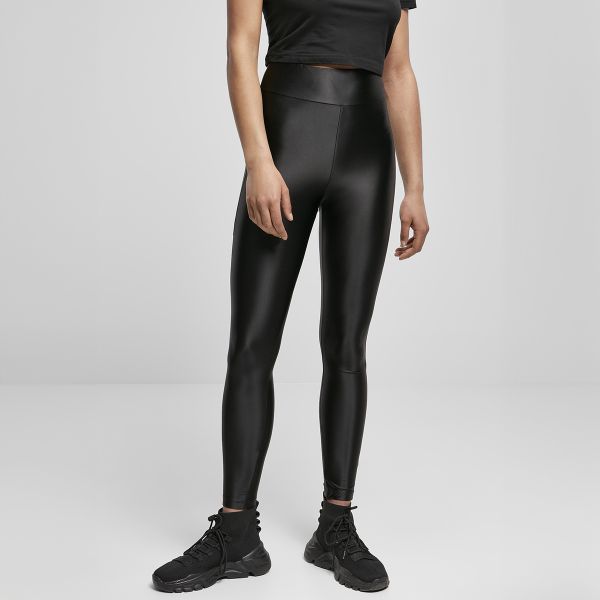 Urban Classics Highwaist Shiny leggingsit musta