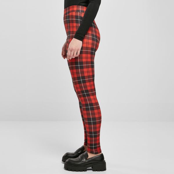 Urban Classics Soft AOP Leggingsit redcheck-2