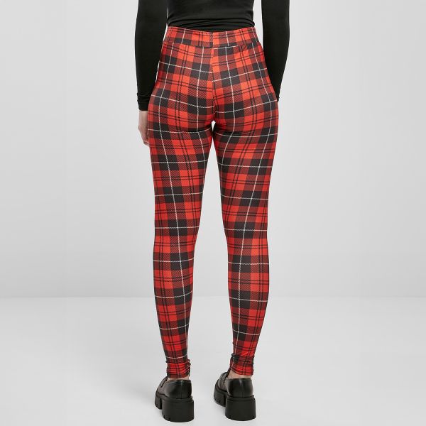 Urban Classics Soft AOP Leggingsit redcheck-3