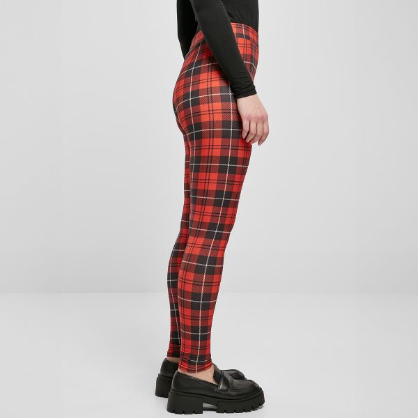 Urban Classics Soft AOP Leggingsit redcheck-4