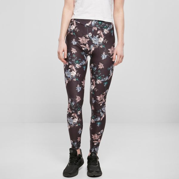 Urban Classics Soft AOP Leggingsit blacksoftflower