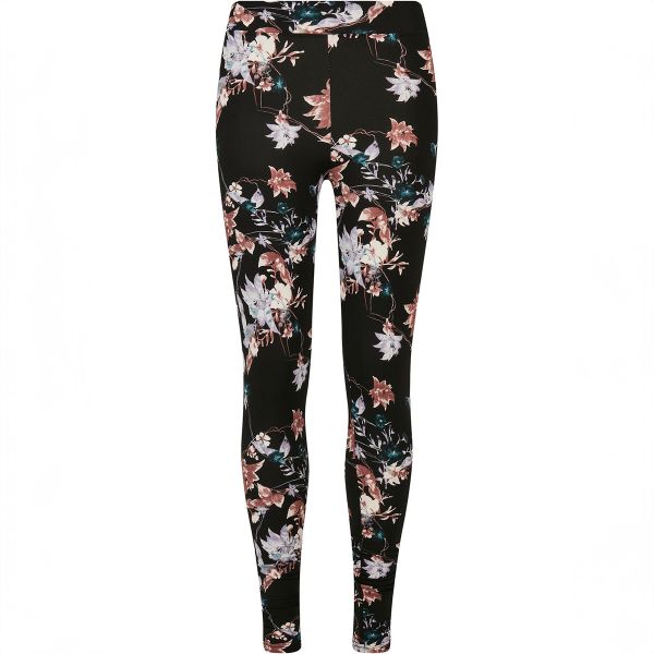 Urban Classics Soft AOP Leggingsit blacksoftflower-6