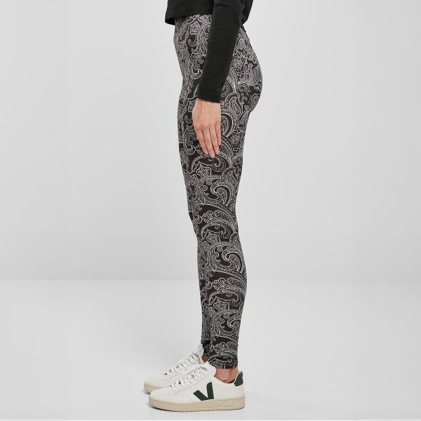 Urban Classics Soft AOP Leggingsit blacknewpaisley-2