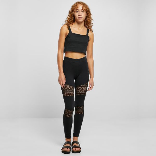 Urban Classics Crochet Lace leggingsit musta-5