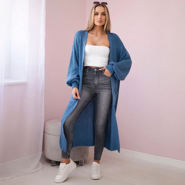 Kesi Xena neuletakki taskuilla denim-1