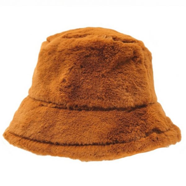 Fuzzy bucket hattu caramel-1